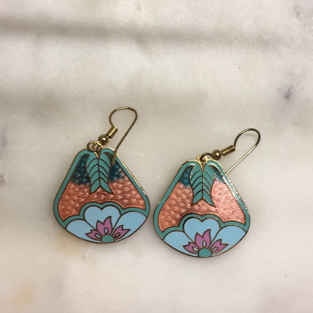 VINTAGE • 60s floral botanical earrings